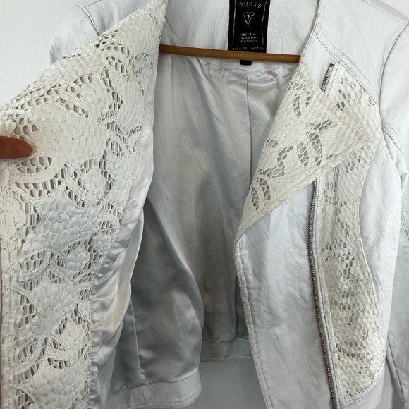 Vintage Guess Callie White Vegan Leather Moto Jacket - Picture 6 of 12